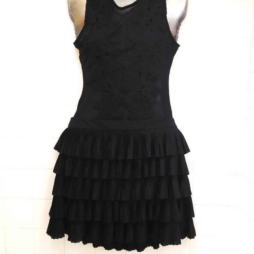 Women’s Black Tiered Pleated Skirt